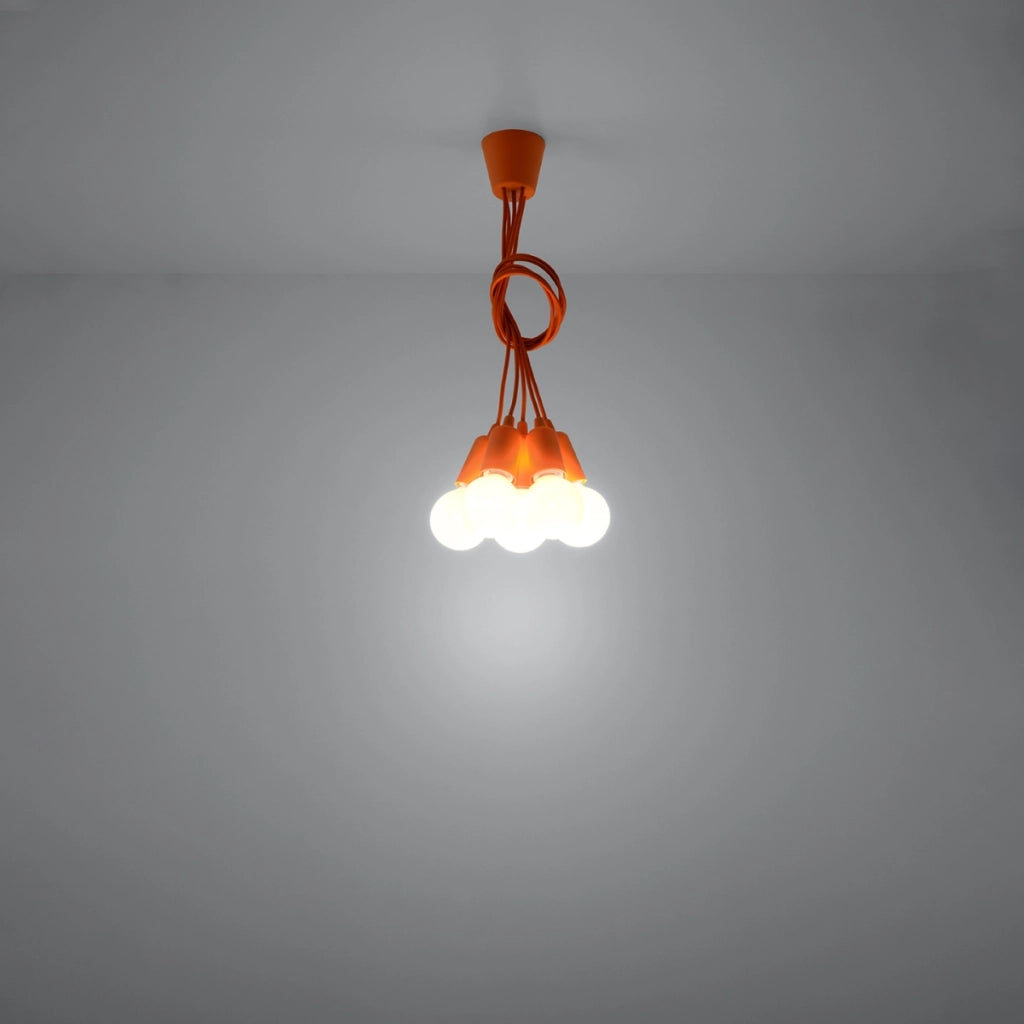 Lampada a sospensione DIEGO 5 arancione