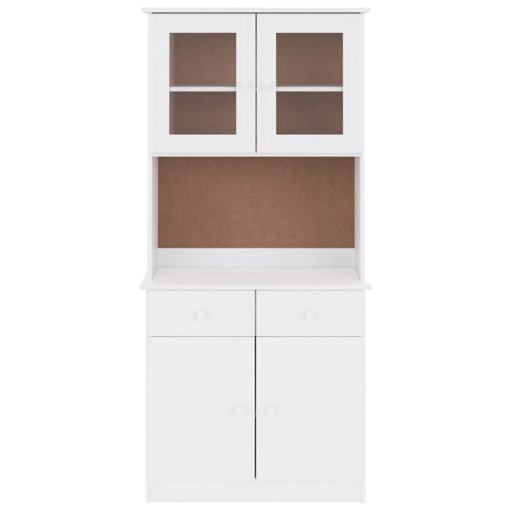Credenza ALTA Bianca 77x35x165 cm in Legno Massello di Pinocod mxl 101448