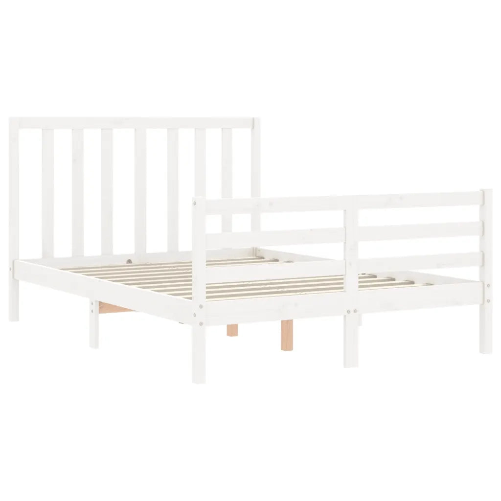 Giroletto senza Materasso-Struttura Letto Bianco 140x200 cm Legno Massello Pino 152567