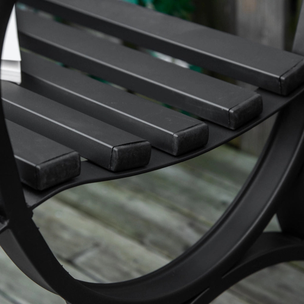 Panchina da Giardino 2 Posti 128x58,5x85 cm in Acciaio e Ghisa Nero