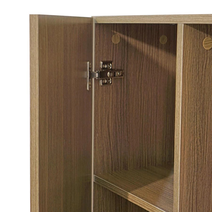 Mobile a Colonna per  Bagno 50x140x24 cm 1 Anta 4 Ripiani in Melaminico Rovere Scuro