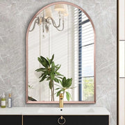 Specchio per bagno con cornice curva 45 x 65 cm, metallo lavorato a mano, specchio da parete per soggiorno, camera da letto, ingresso, zona lavabo, decorazione di interni