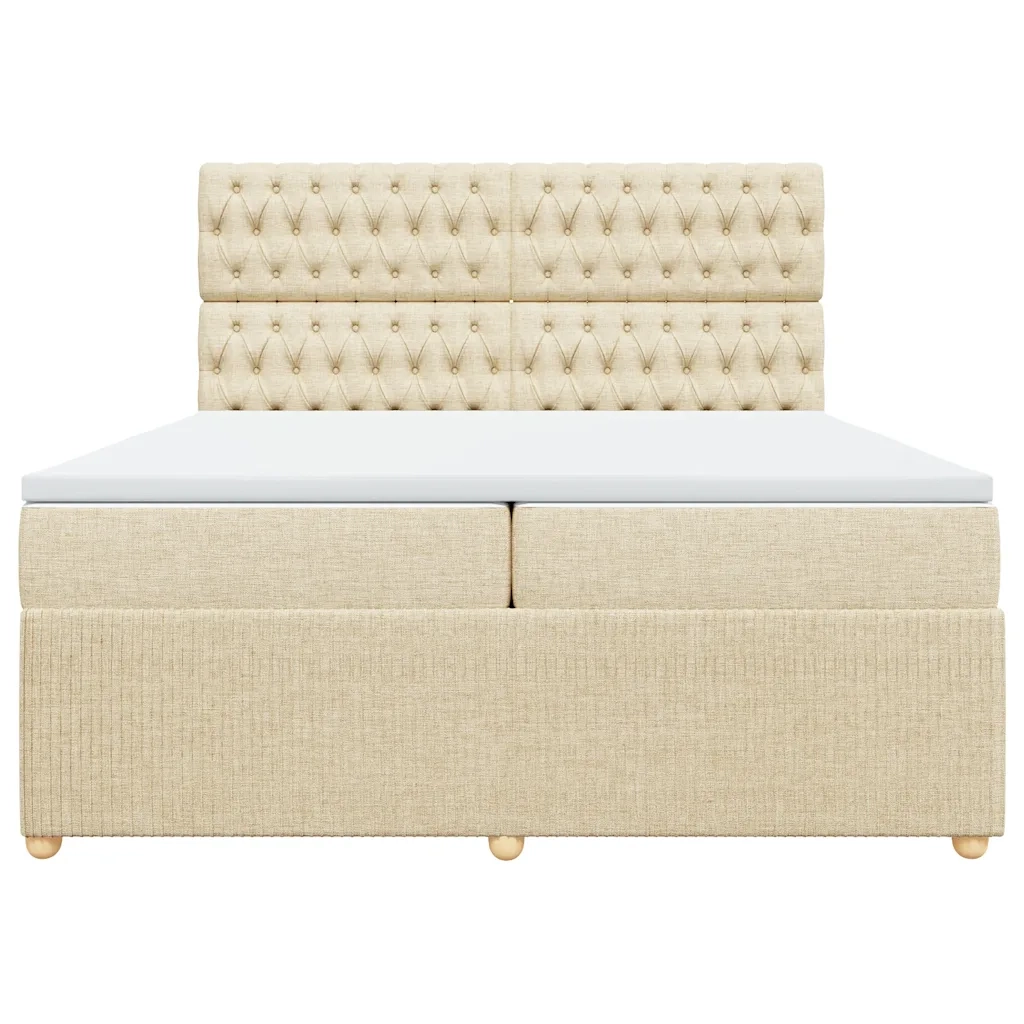 Giroletto a Molle con Materasso Crema 200x200 cm in Tessuto 3294475