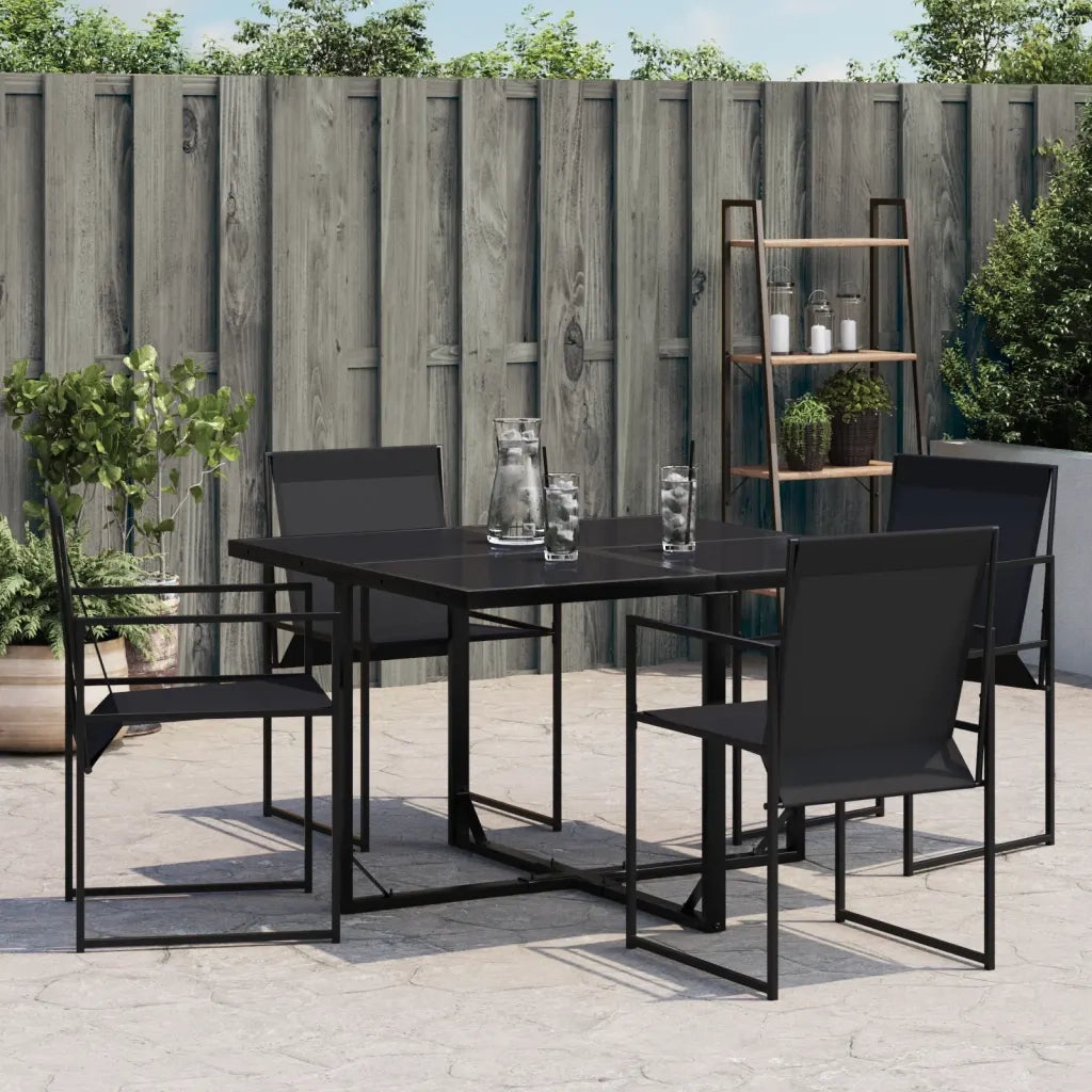 Sedie da Giardino 4 pz Neri in Acciaio e Textilene 4008593