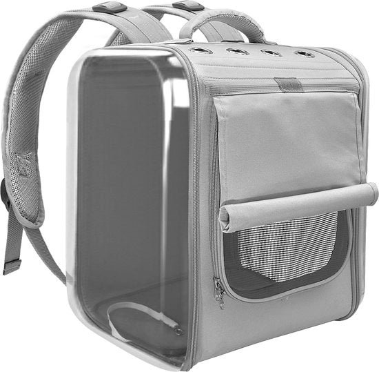Zaino per Cane - Sacca per Cani - Grigio - fino a 15 kg - 30 x 35 x 40 cm