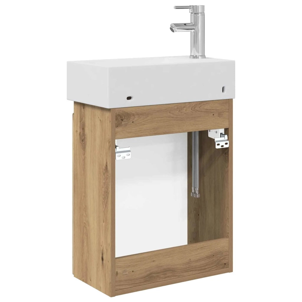 Mobile bagno con rubinetto Rovere Artigianale