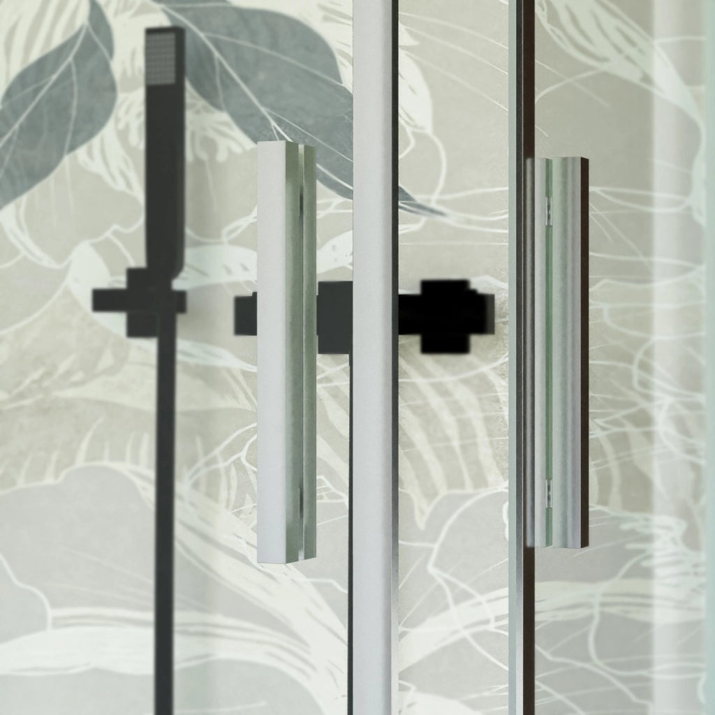 Box doccia due lati scorrevole trasparente 6mm h195cm unico, misura 90x90