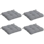 Set di 4 Cuscini per Sedie da Giardino, Cuscini per Esterno Trapuntati, 48L x 48P cm, Grigio