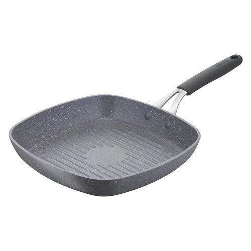 Lagostina 2100126561 Tempra Mineral Bistecchiera Antiaderente Grill 26x26 cm Mineralis Induzione colore Grigio