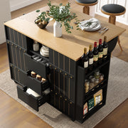Carrello da Cucina con Cassetti e Ante Scorrevoli ¨C MINIMAL ¨C Nero