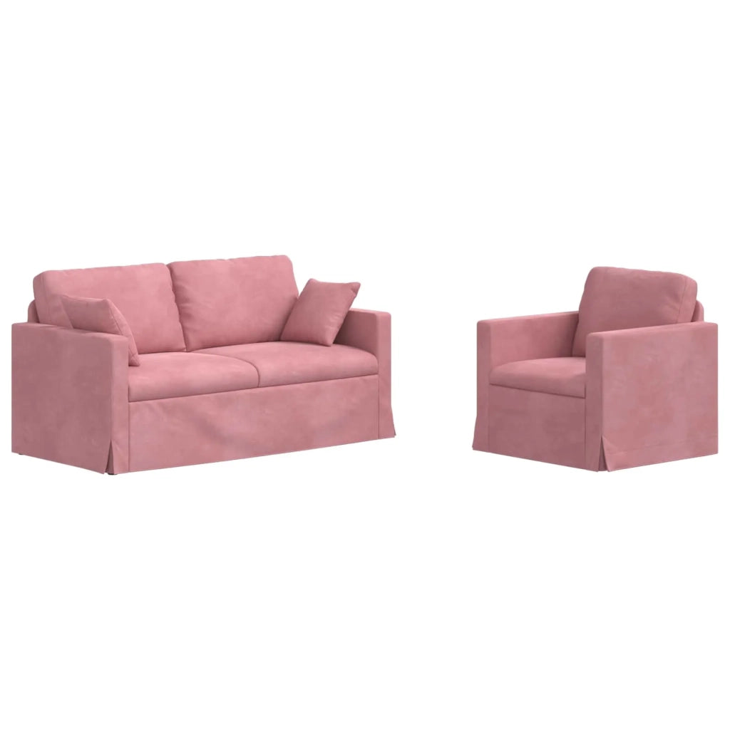 Set di divani 2 pcs Rosa 158 x 78 x 80 cm Velluto