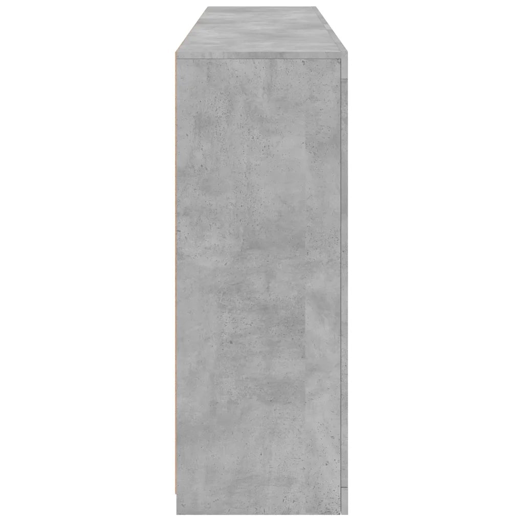 Credenza | Madia | Buffet da pranzo | Armadio da pranzo con Luci LED Grigio Cemento 162x37x100 cm
