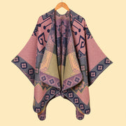 Sciarpa jacquard da donna, versatile, con motivo a note musicali, cappa spessa e calda