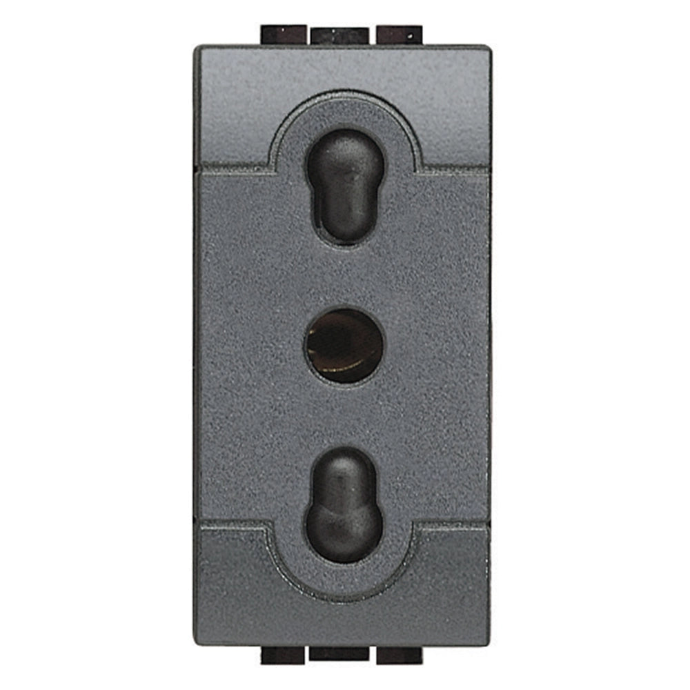 Living light 6 pezzi presa antracite bivalente bipasso standard italia l4180