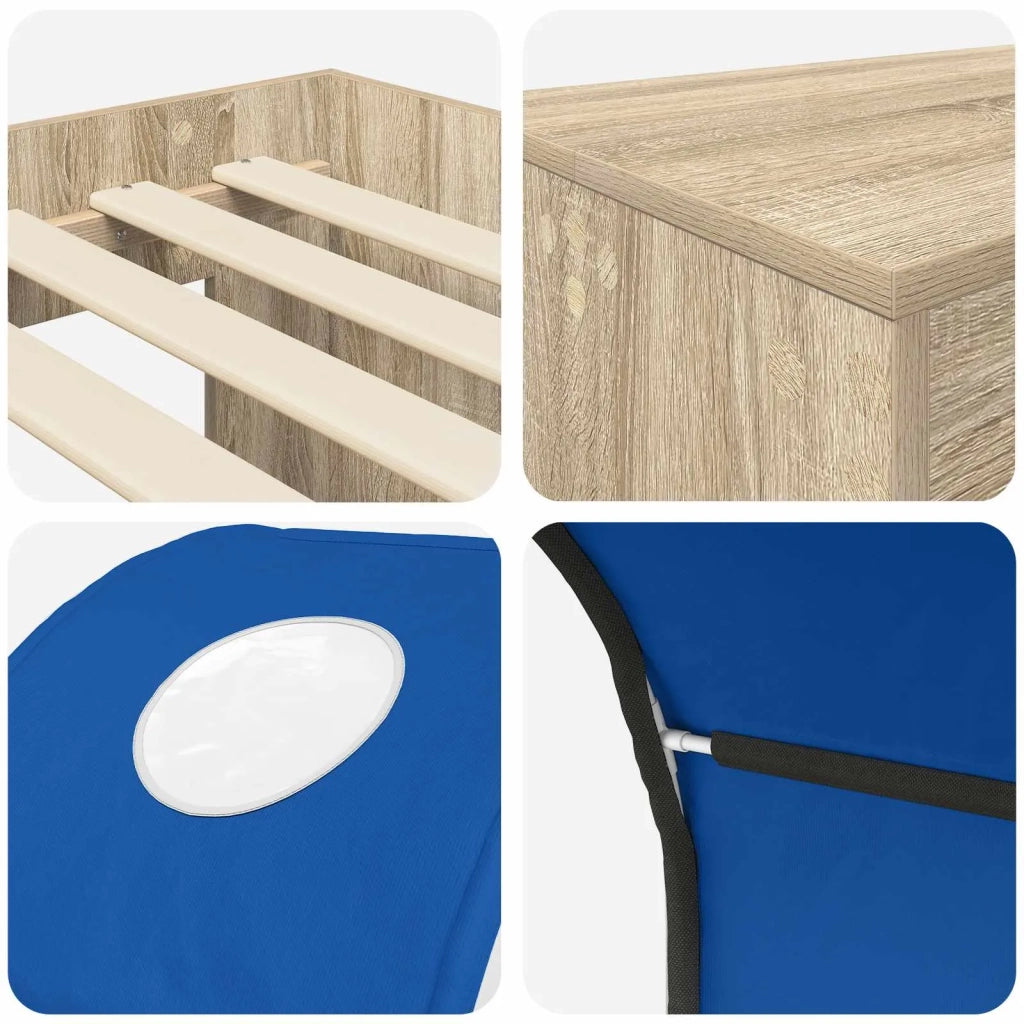 Letto con Tunnel 3 pz Rovere Artigianale e Blu 3423517