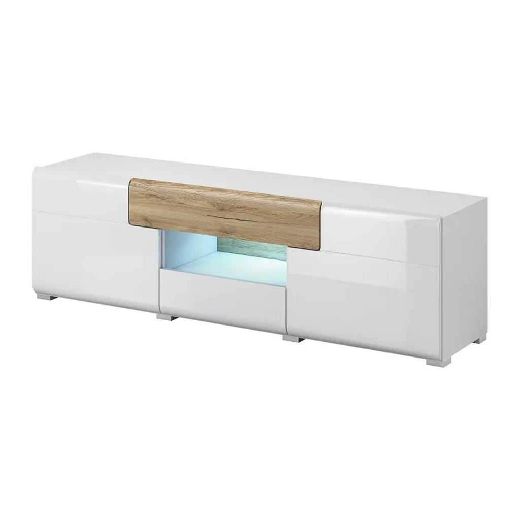 Mobile TV 160cm collezione OHIO. Colori bianco e rovere