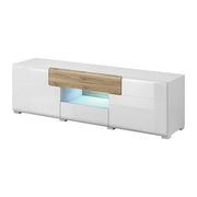 Mobile TV 160cm collezione OHIO. Colori bianco e rovere