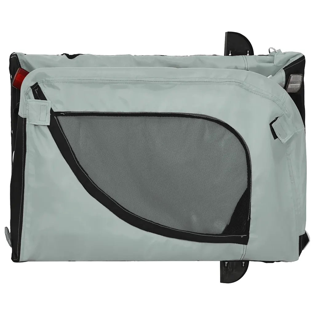 Rimorchio da Bici per Animali Grigio e Nero Oxford e Ferro CFW9936567