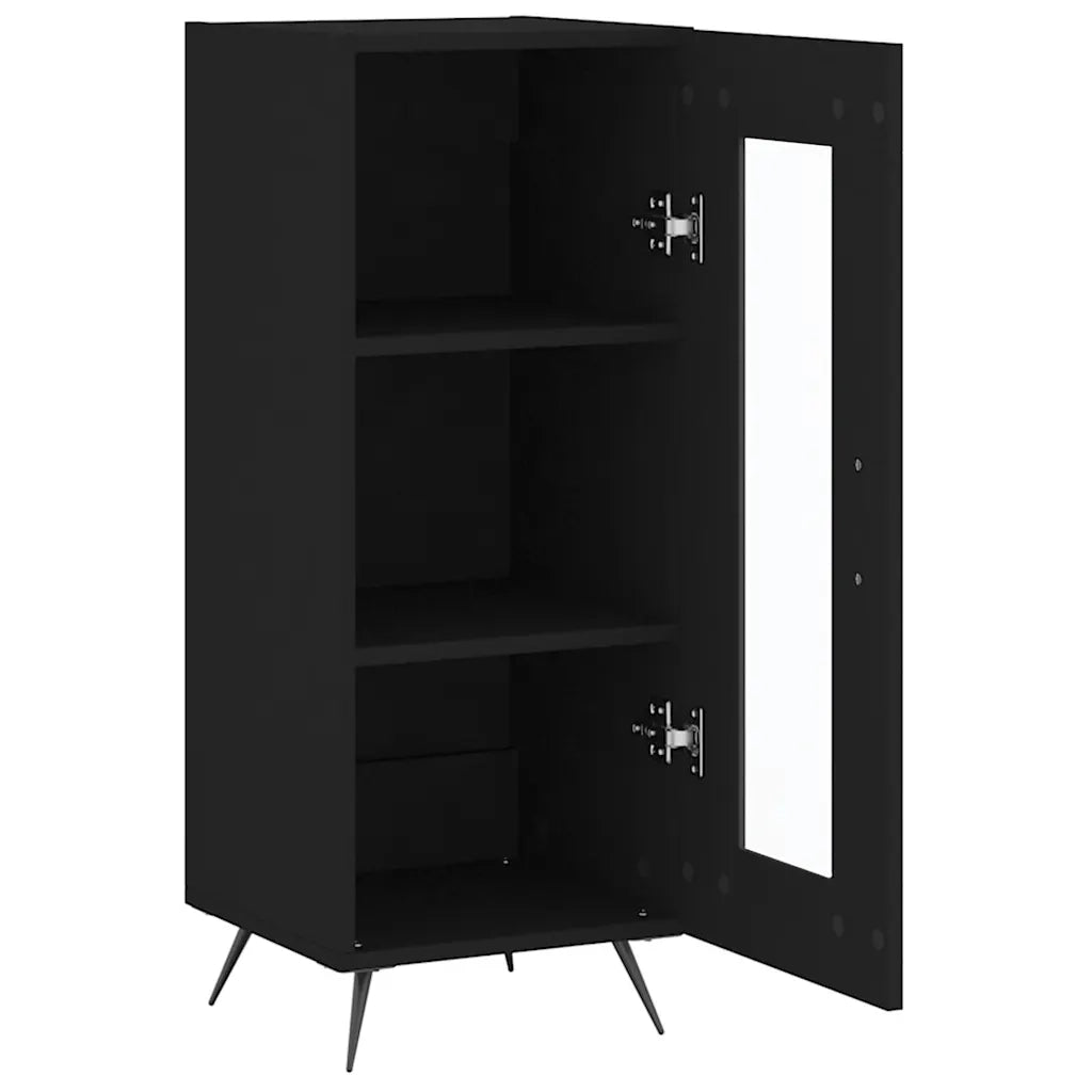 Credenza-Buffet-Armadio da cucina Nero 34,5x34x90 cm in Legno Multistrato 977037