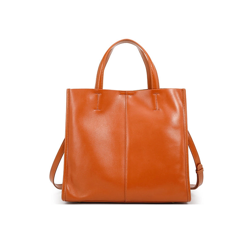 Borsa da donna in vera pelle arancione
