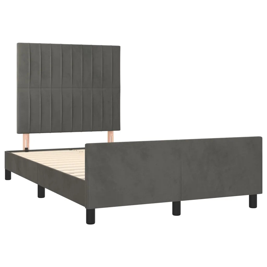 Giroletto senza Materasso Grigio Scuro 120x190 cm Velluto