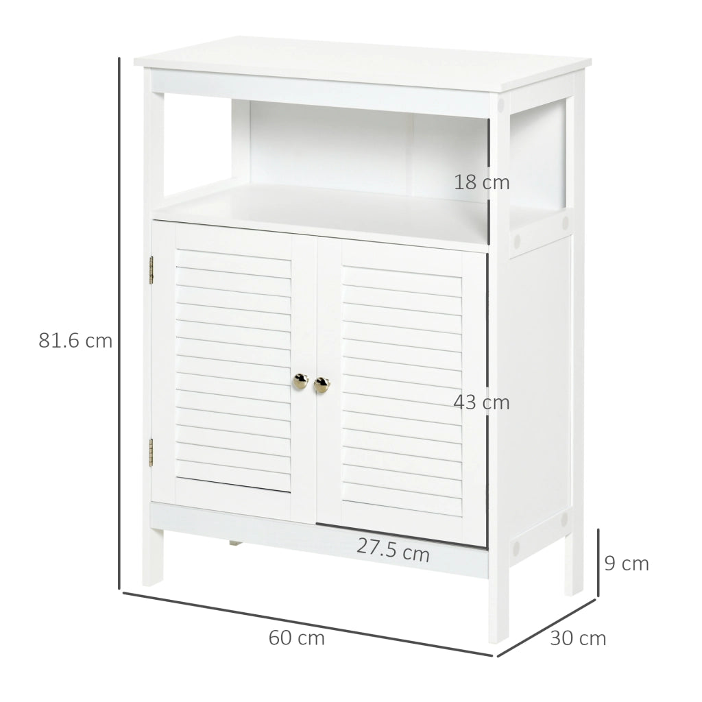 Mobiletto da Bagno con Armadietto e 2 Ripiani ¨C Zephmum ¨C MDF Bianco 40x50x80