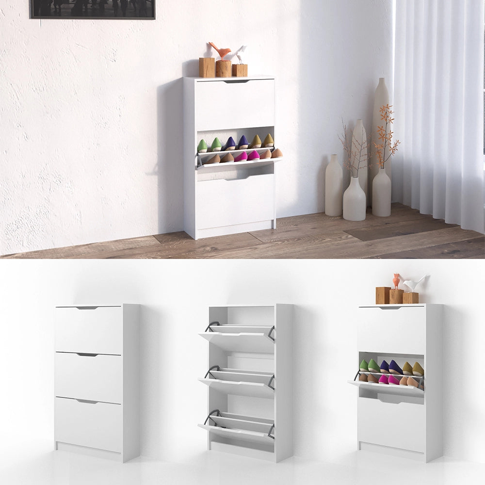Vicco Scarpiera da ingresso Bianco 22 x 105 cm 3 scomparti