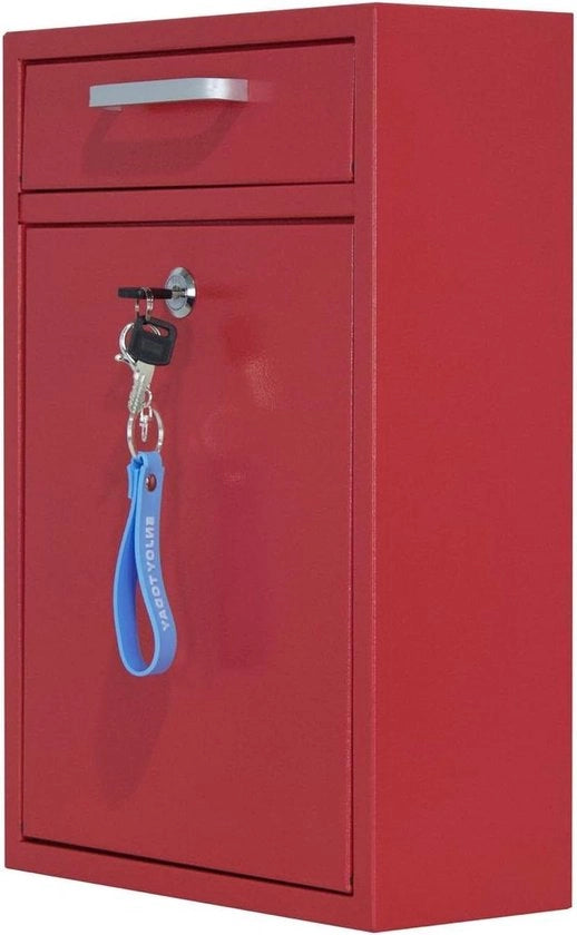 Bastone di fissaggio della porta con contenitore di posta a chiusura meccanica - contenitore di posta in acciaio galvanizzato con chiave - progetto moderno per casa e ufficio - sicuro e capiente.