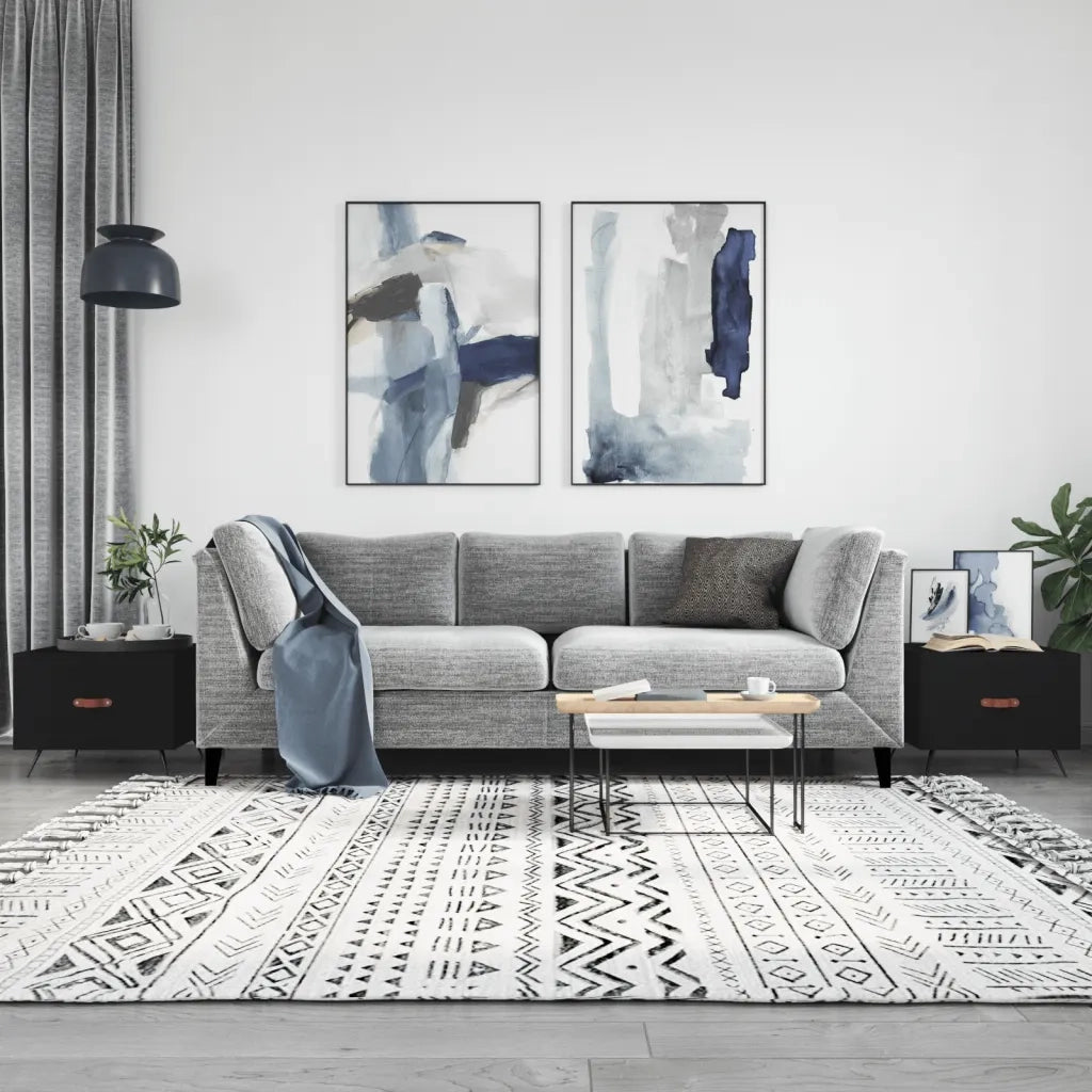 Tavolini da Salotto 2 pz Neri 50x50x40 cm in Legno Multistrato 829335