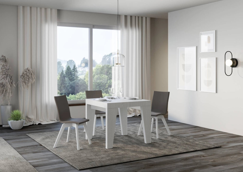Tavolo allungabile 90x90/246 cm Naxor Bianco Frassino