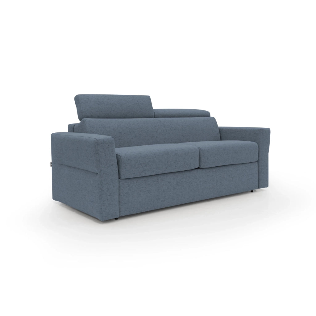 Avalon Divano letto con materasso H18 200 cm (mat. 140x197 cm) blu