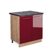 Mobile lavello cucina Fame-Line Bordeaux lucido/Rovere dorato 80 cm, PL Antracite Vicco
