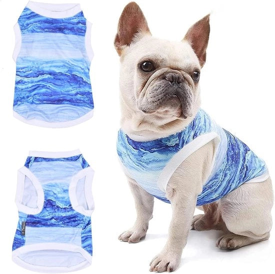 T-shirt estivo per cani - Camicia fresca - Maglietta per cani - Maglietta senza maniche per cuccioli - Abbigliamento estivo senza maniche per cani e gatti - Dimensione L
