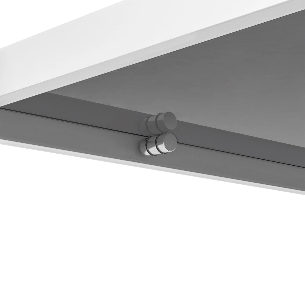 TAVOLINO DA SALOTTO Rettangolare in vetro temperato 97,5x61,5x45 cm Grigio/Bianco