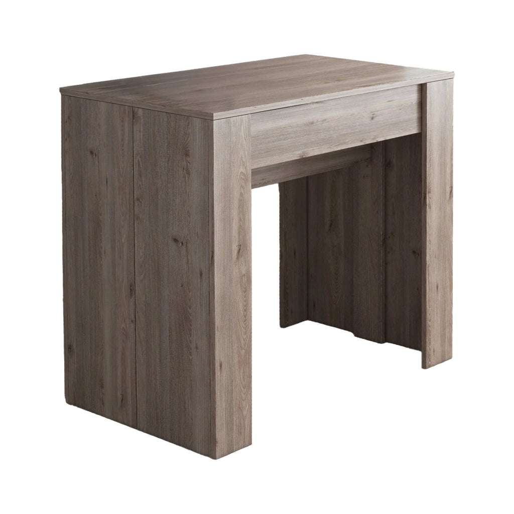 Consolle Ananda, Tavolo da pranzo estensibile fino a 10 posti, Consolle con allunghe moderna, Cm 90x52h78, Marrone Quercia