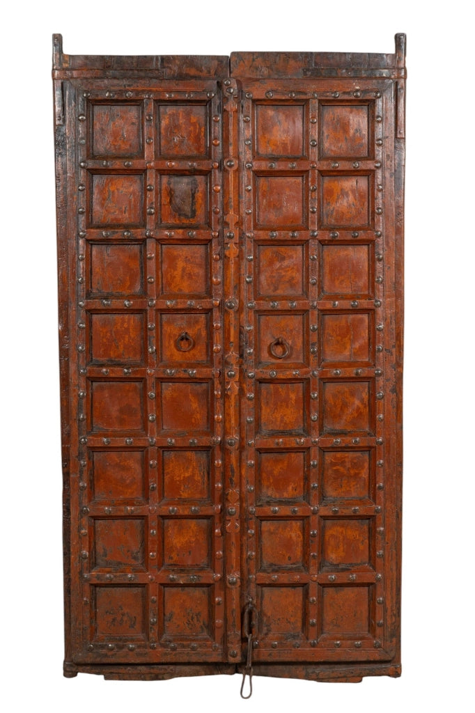 Biscottini Porta portone in legno massello e ferro da interno o da esterno vecchia e antica medievale