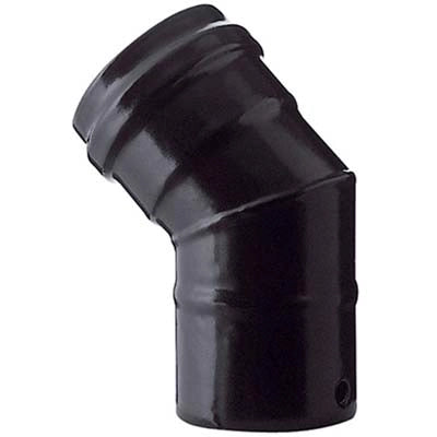 GOMITO PELLET 45  ° NERO OPACO SAVE  CM 12