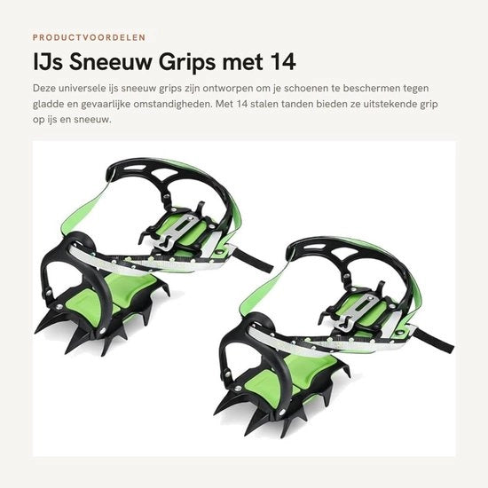 Stabilizzatori per scarpe 14 denti in acciaio - Ghiaccio/sneer anti-slip - Protezione sicura per le scarpe - Catene per scarpe universali - Adatto per scarpe da montagna/scarpe da trekking - Scarpe da neve