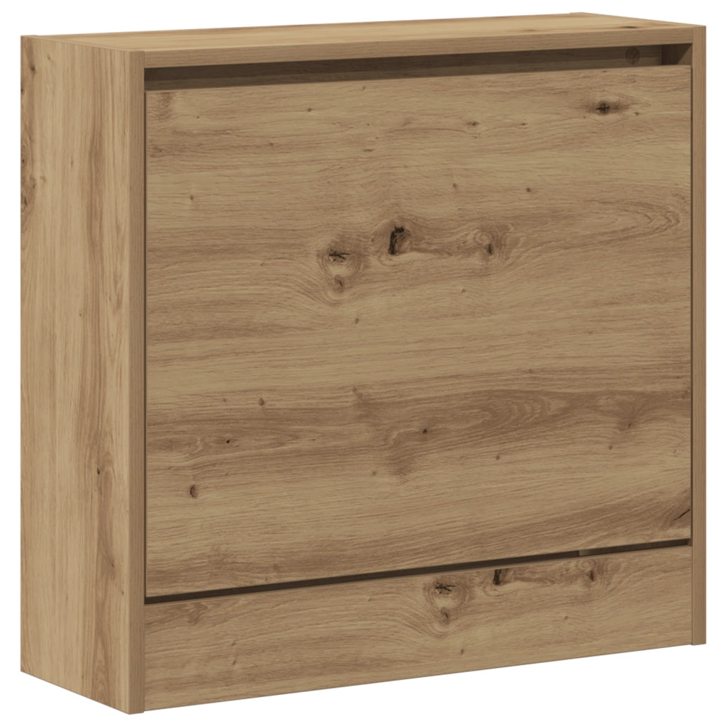 Mobile per scarpe in rovere artigianale 60x21x57 cm in legno ingegnerizzato