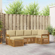 Set di divani da esterno 6 pz Naturale e Beige Poliestere 3375078
