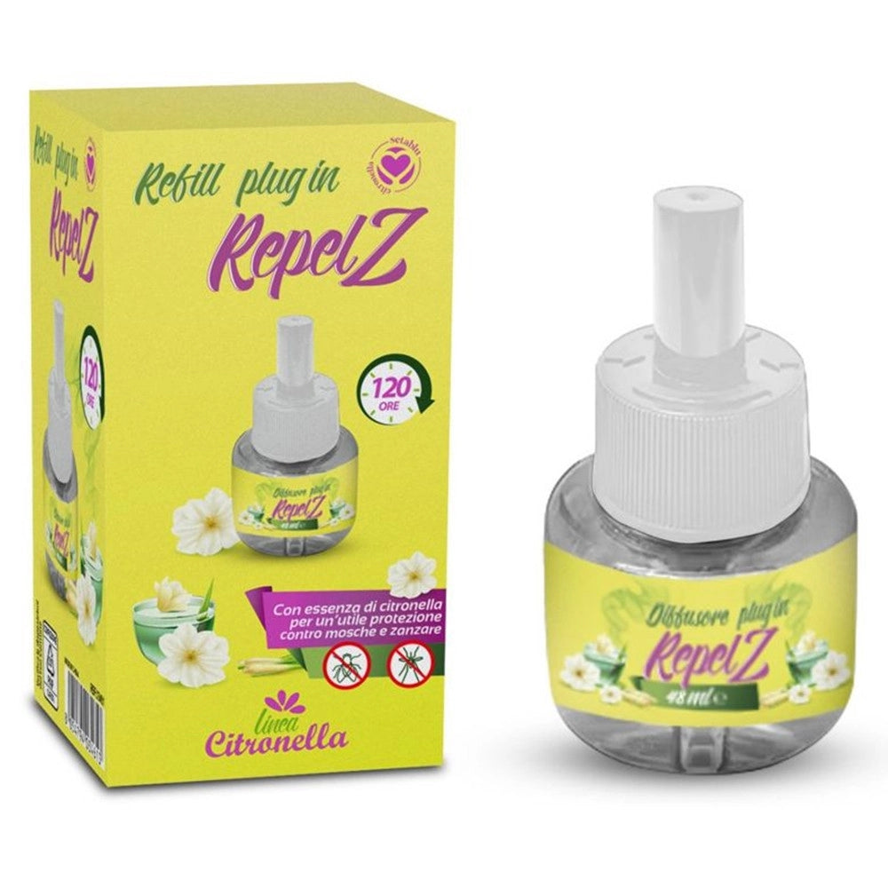Trade Shop - Set 12pz Ricarica Per Diffusore Plug In Repel Z Essenza Citronella 120 Ore 48ml 034613 -