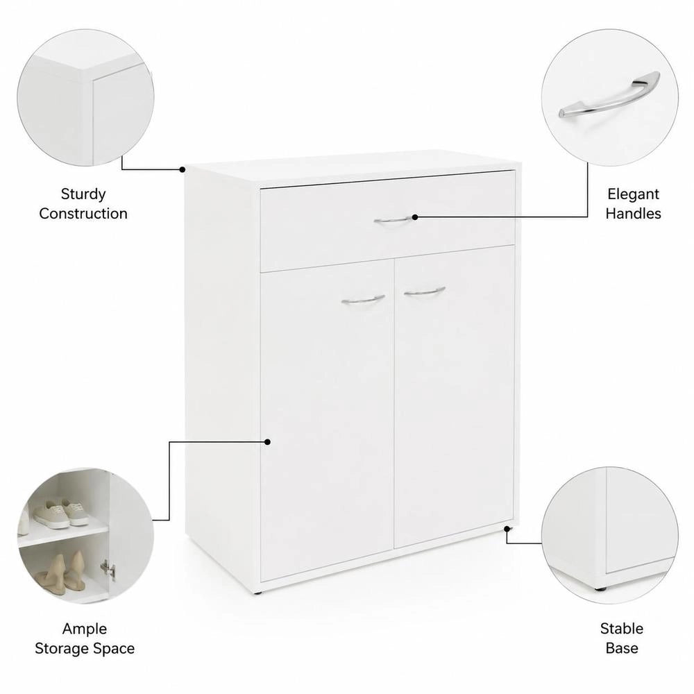Sideboard White 60x30x75 Cm Wood-based Material