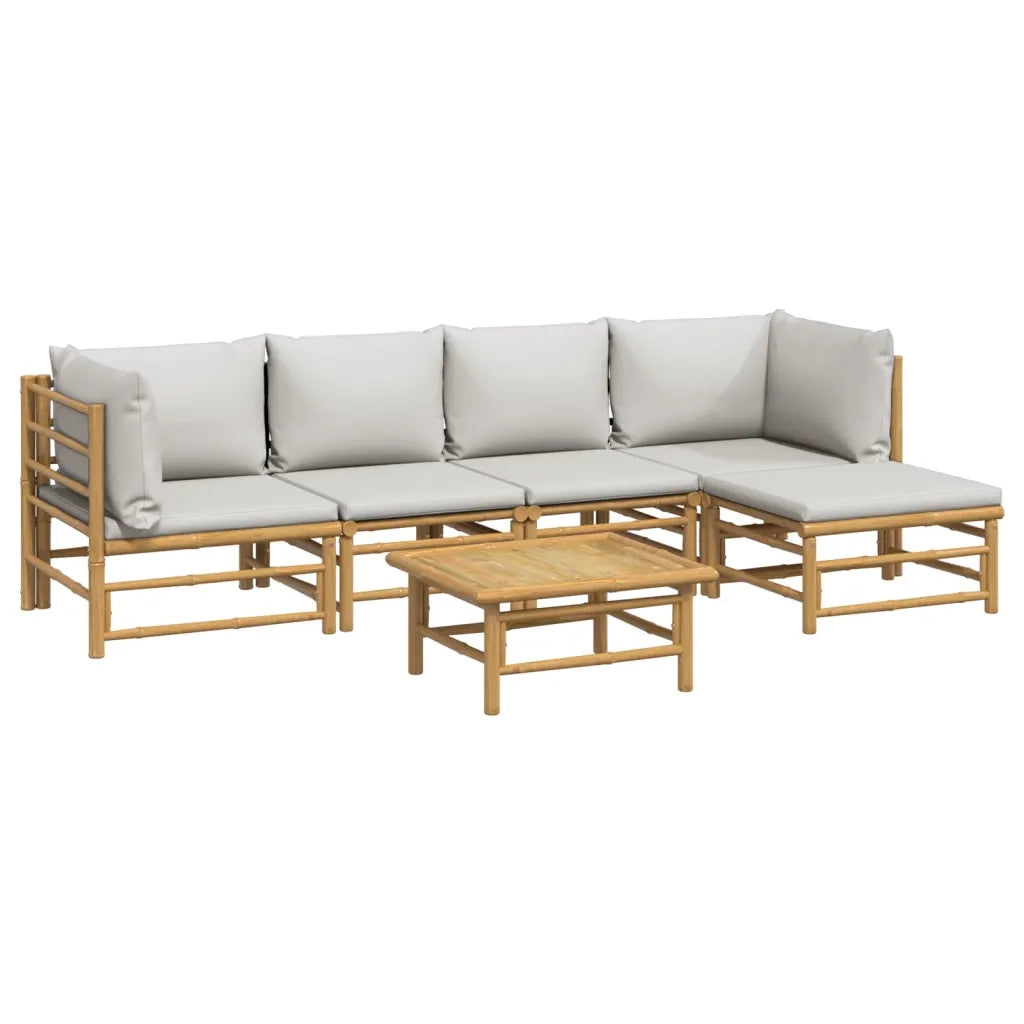 Set Salotto da Giardino 6pz con Cuscini Grigio Chiaro BambÃ¹cod mxl 124241