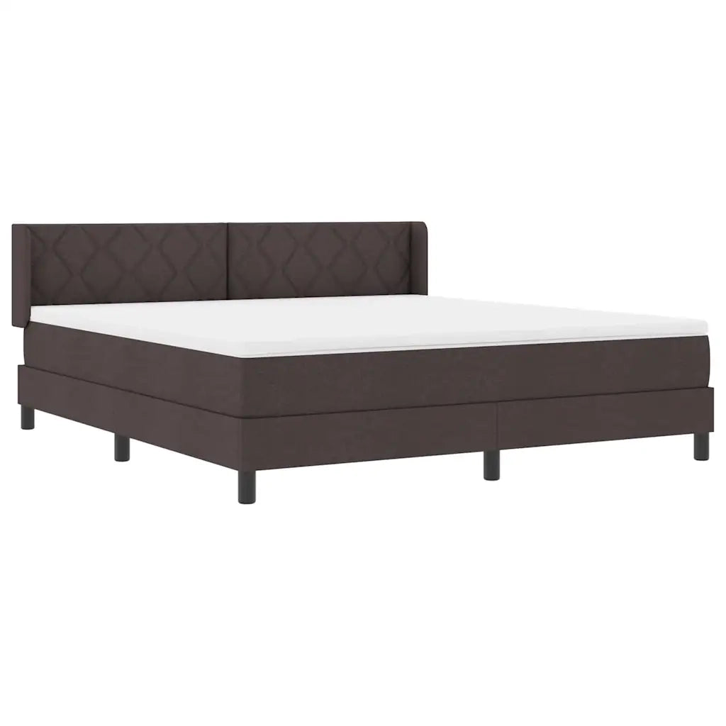 Letto a molle Marrone Scuro 200 x 180 cm Poliestere 3341184