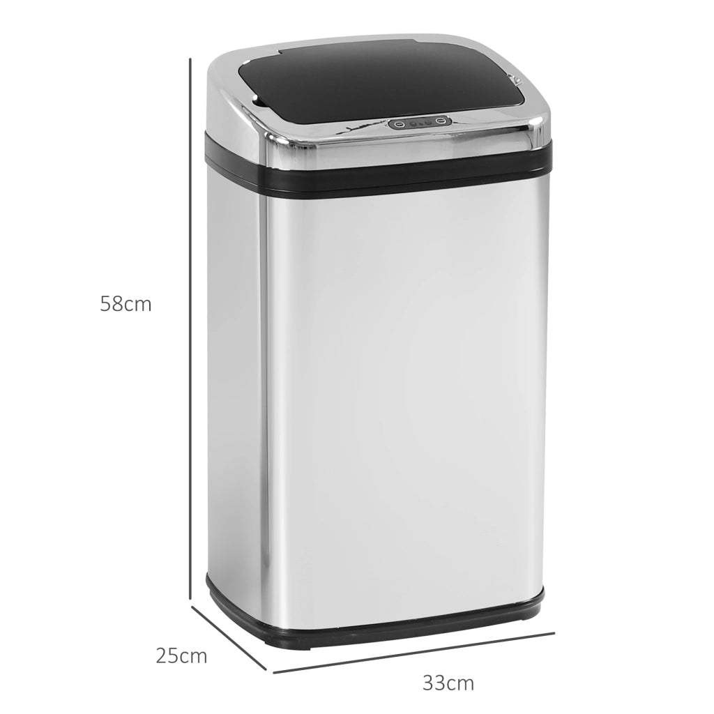 PATTUMIERA Automatica con Sensore IR 30 L 54x37x29 cm Acciaio Inox Argento