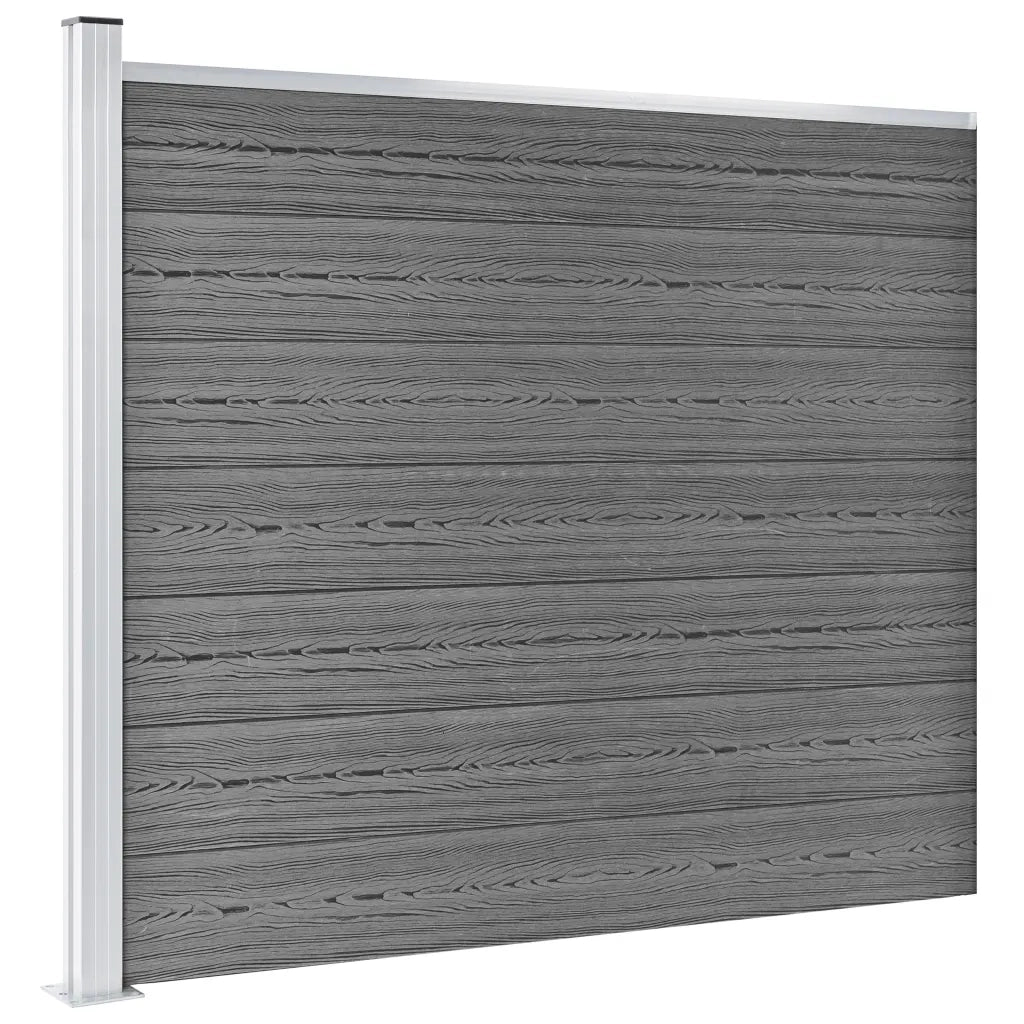 Set Pannello di Recinzione in WPC 353x146 cm Grigio 3070455