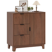 Buffet credenza con ante, 3 cassetti e ripiano regolabile ¨C zephmum ¨C marrone 75x39x80 cm