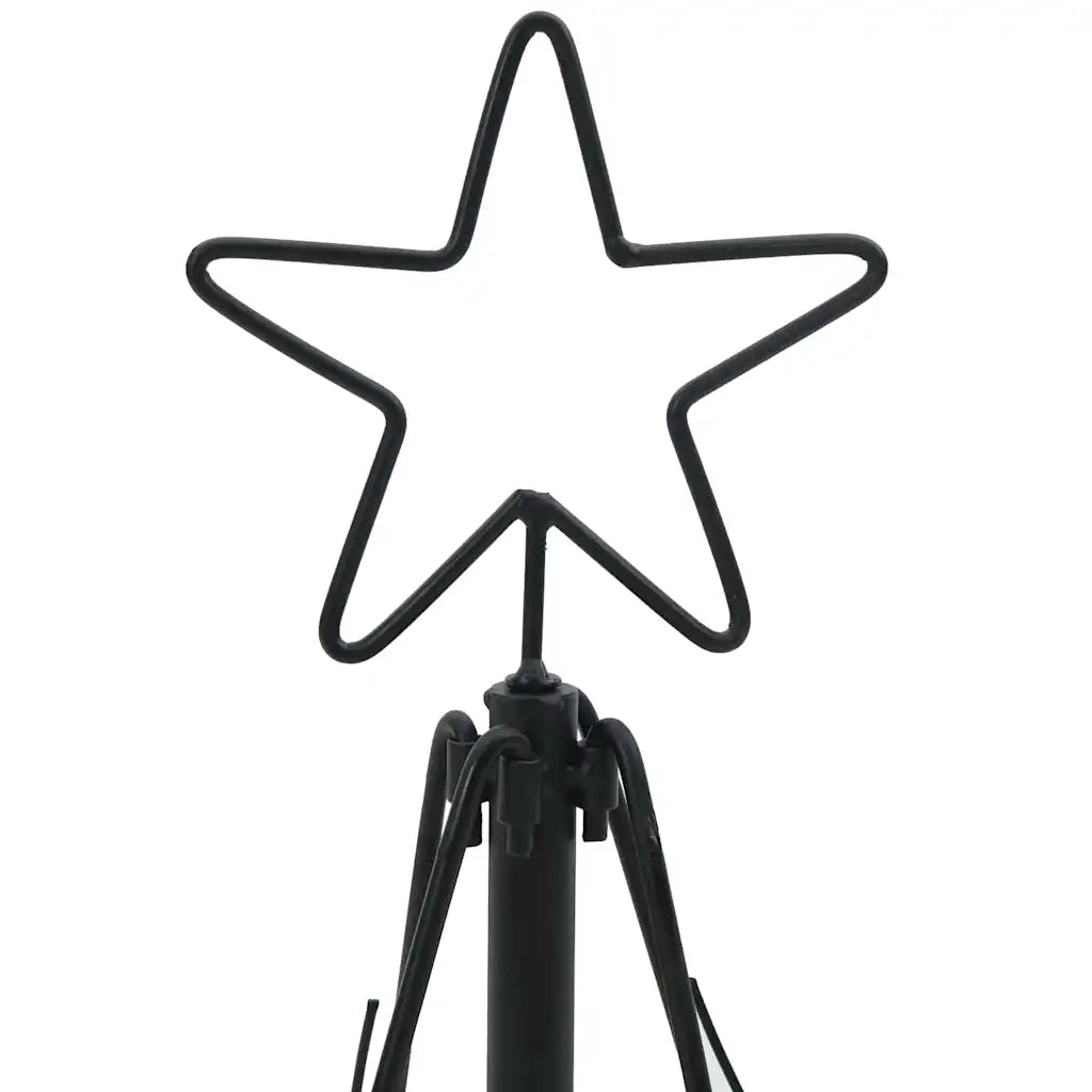 Albero a Cono di Natale con supporto Nero 60 cm Acciaio
