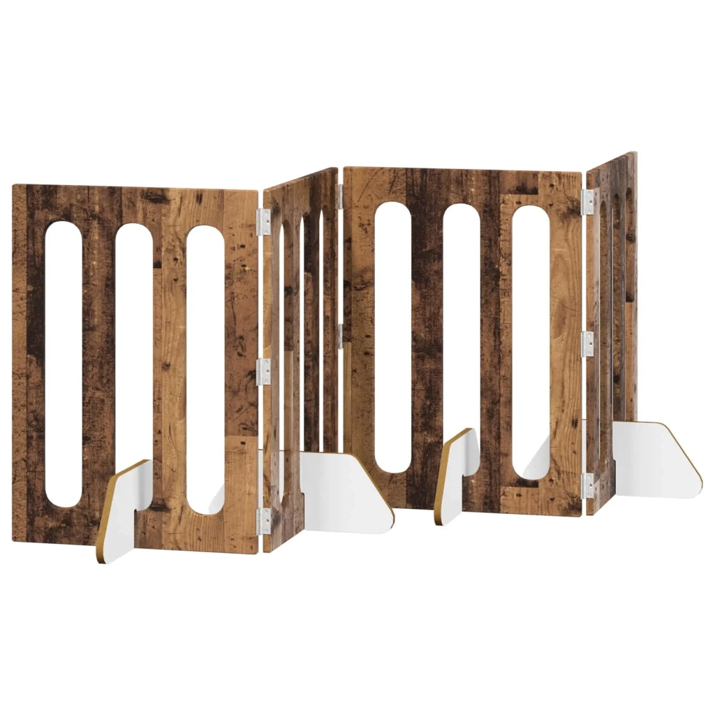 Recinto pieghevole per animali 4 pcs Legno di quercia