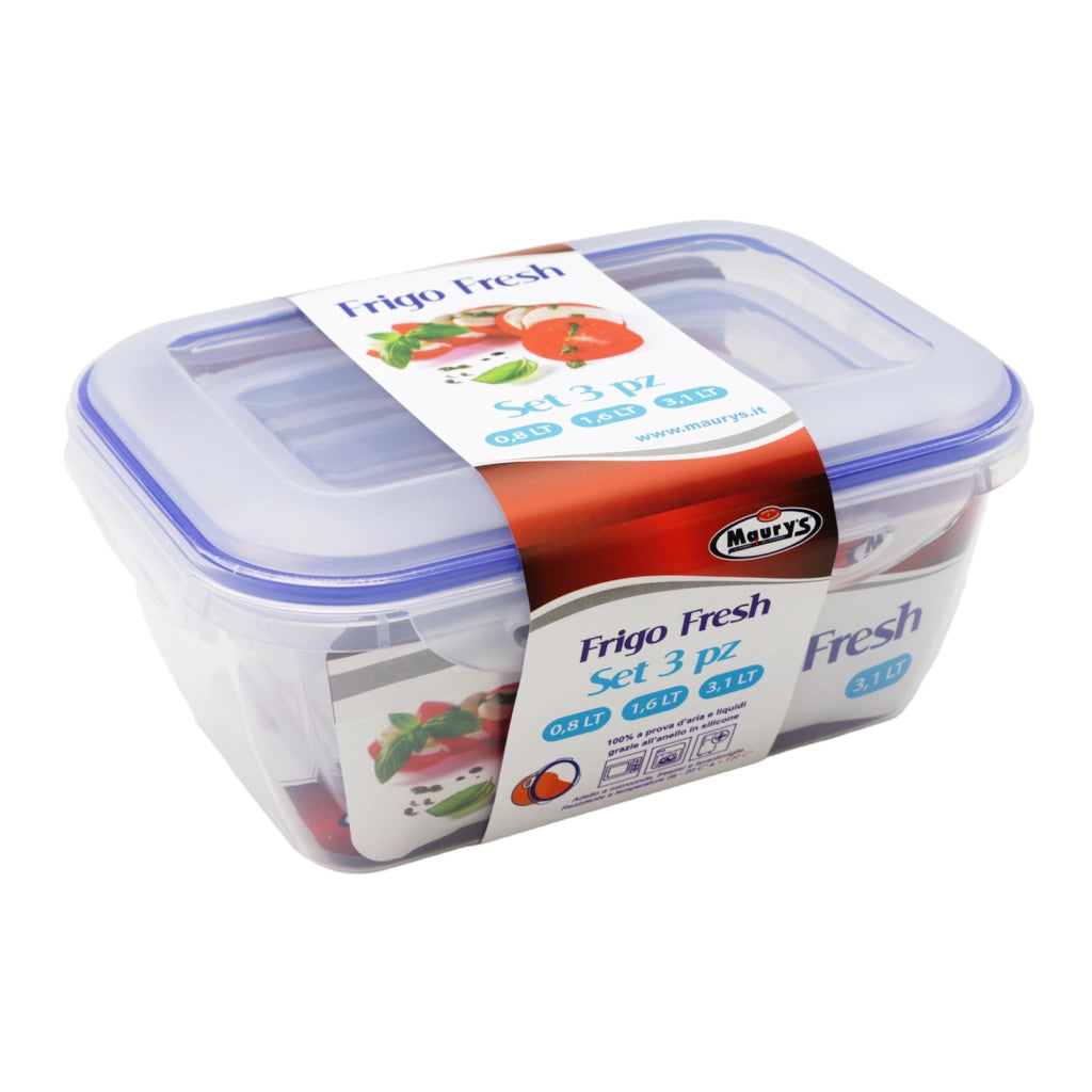 MAURY'S SET 3 FRIGO FRESH RETTANGOLARI 0,8-1,6 E 3,1 LT